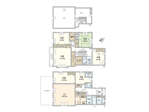 杉並区久我山4丁目 戸建 間取図(平面図) 杉並区久我山4丁目 戸建 間取図(平面図)