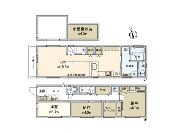 杉並区松庵1丁目 戸建 間取図(平面図) 杉並区松庵1丁目 戸建 間取図(平面図)