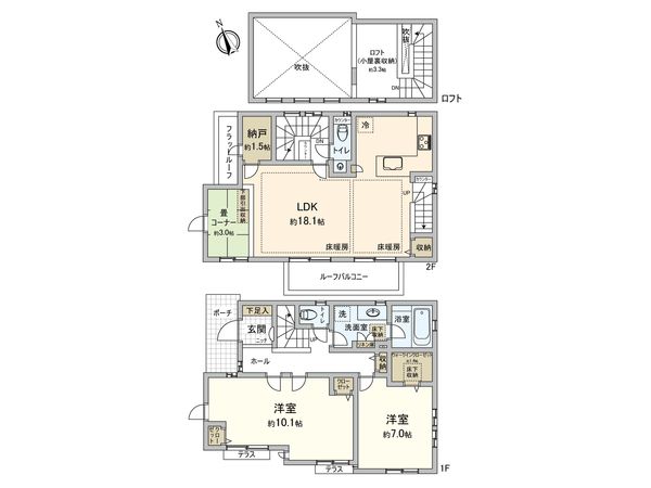 三鷹市井の頭4丁目 戸建 間取図(平面図) 三鷹市井の頭4丁目 戸建 間取図(平面図)