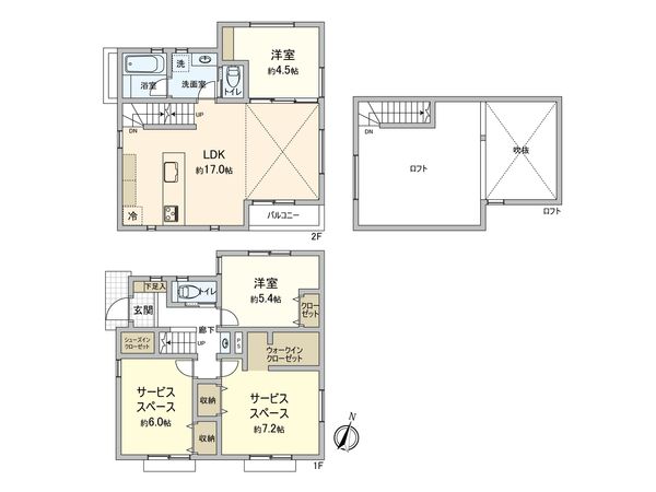 杉並区下井草2丁目 新築戸建 NO.3 間取図(平面図) 杉並区下井草2丁目 新築戸建 NO.3 間取図(平面図)