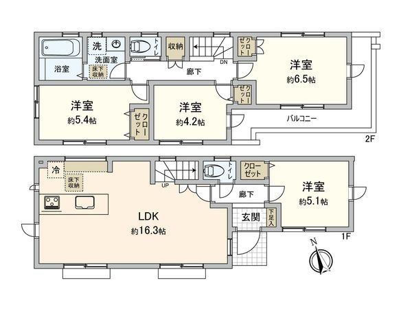 杉並区松庵1丁目 戸建 間取図(平面図) 杉並区松庵1丁目 戸建 間取図(平面図)
