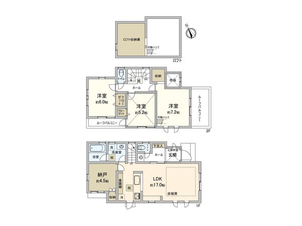 杉並区久我山4丁目 D号棟 間取図(平面図) 杉並区久我山4丁目 D号棟 間取図(平面図)