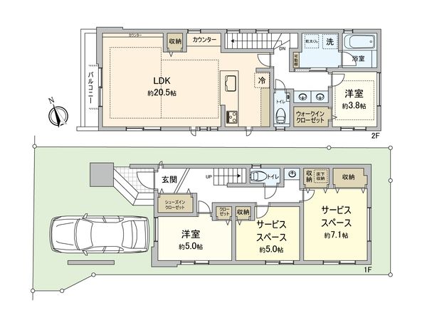 武蔵野市吉祥寺東町3丁目 新築戸建 1号棟 間取図(平面図) 武蔵野市吉祥寺東町3丁目 新築戸建 1号棟 間取図(平面図)