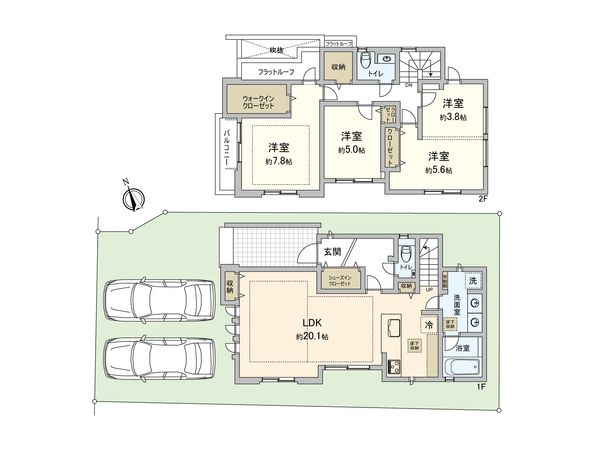武蔵野市吉祥寺東町3丁目 新築戸建 2号棟 間取図(平面図) 武蔵野市吉祥寺東町3丁目 新築戸建 2号棟 間取図(平面図)