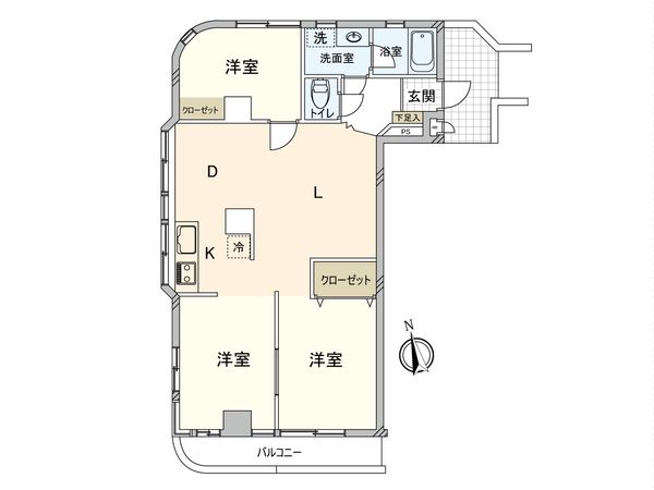 ヤマキ第6ユニアスマンション 間取図(平面図)