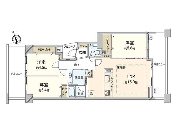 パークスクエア吉祥寺本町 間取図(平面図) パークスクエア吉祥寺本町 間取図(平面図)