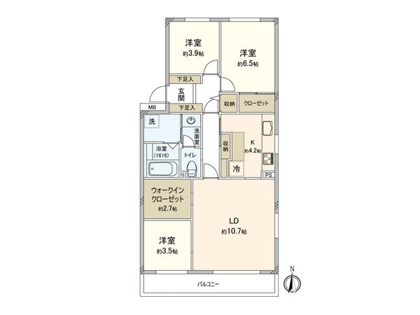 西国分寺史跡通り住宅 4号棟 間取図(平面図)