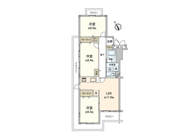 ルネ吉祥寺北町 C棟 間取図(平面図) ルネ吉祥寺北町 C棟 間取図(平面図)