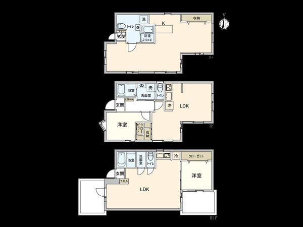 杉並区高円寺北4丁目 アパート 間取図(平面図) 杉並区高円寺北4丁目 アパート 間取図(平面図)