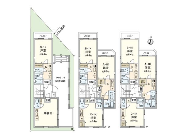 小金井市貫井北町2丁目 一棟マンション 間取図(平面図) 小金井市貫井北町2丁目 一棟マンション 間取図(平面図)