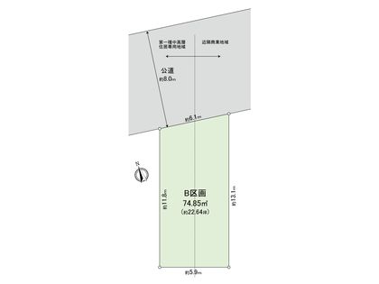 国立市富士見台2丁目土地 B区画 区画図