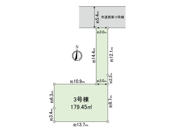 国立市中2丁目 3区画 区画図
