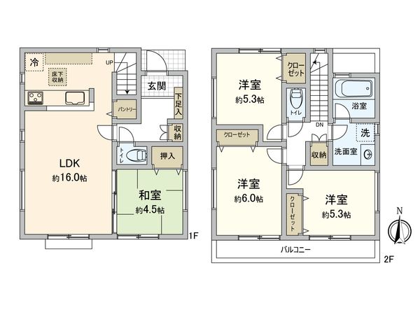 建物プラン例 (間取り図)