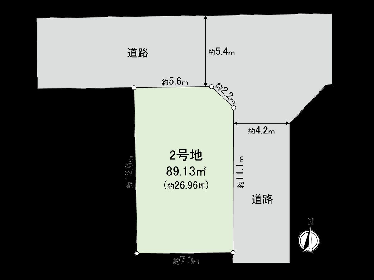国立市東3丁目 2号地 区画図 区画図