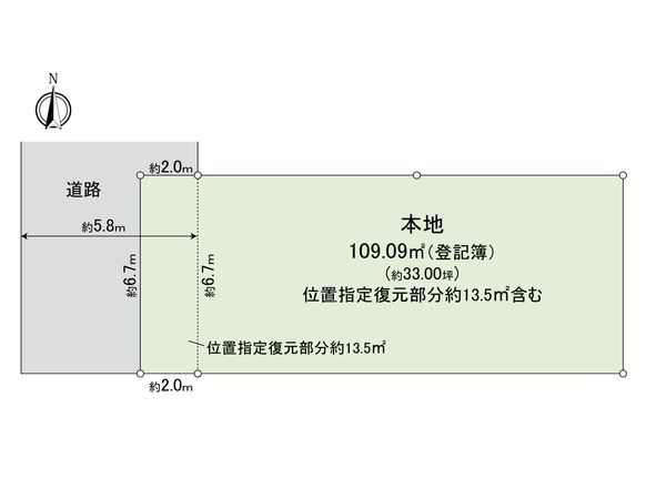 国立市中二丁目 土地 区画図 国立市中二丁目 土地 区画図