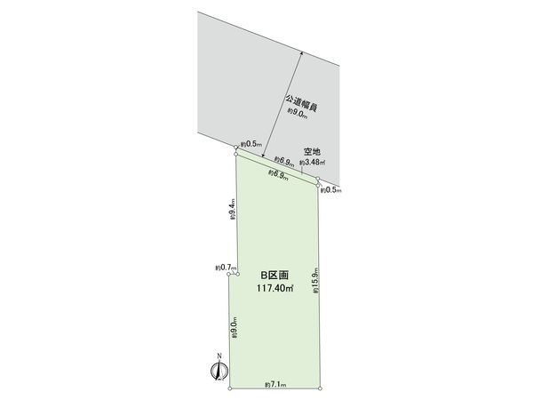 国分寺市光町2丁目 土地 B区画 区画図 国分寺市光町2丁目 土地 B区画 区画図