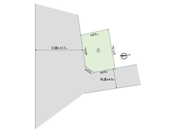 国立市谷保 土地 区画図