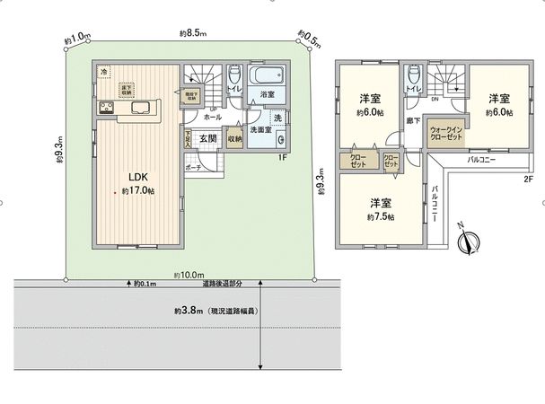 立川市砂川町2丁目 新築戸建 間取図(平面図)