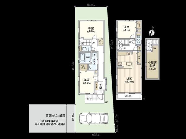 国分寺市高木町1丁目 間取図(平面図) 国分寺市高木町1丁目 間取図(平面図)