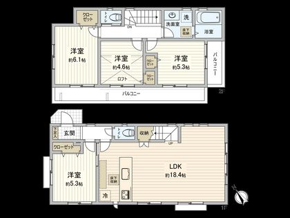 府中市北山町4丁目 新築戸建 間取図(平面図)