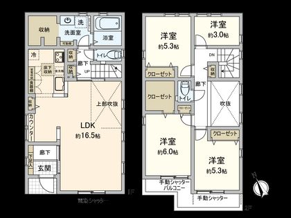 国立市矢川3丁目 2号棟 間取図(平面図)