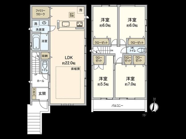 国立市西2丁目 3号棟 間取図(平面図)