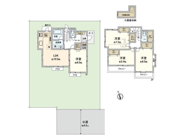 国分寺市北町3丁目 戸建 間取図(平面図)