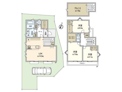 国分寺市高木町1丁目 9号棟 間取図(平面図)