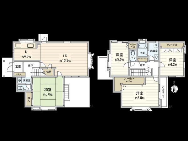 立川市若葉町2丁目 戸建 間取図(平面図) 立川市若葉町2丁目 戸建 間取図(平面図)