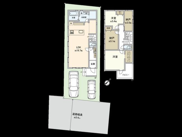 国分寺市戸倉3丁目 1号棟 間取図(平面図) 間取図(平面図)