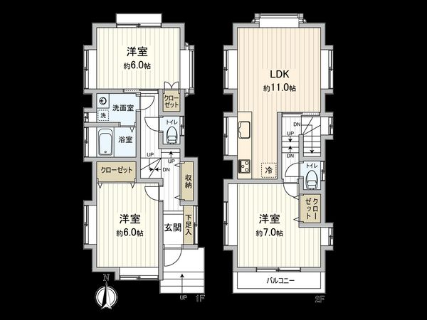 国分寺市西町2丁目 間取図(平面図) 国分寺市西町2丁目 間取図(平面図)