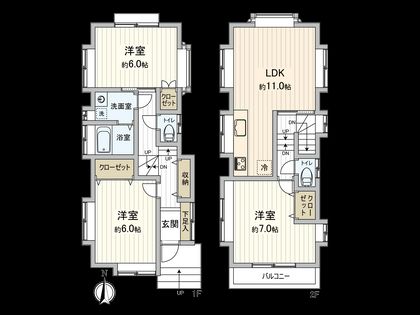 国分寺市西町2丁目 間取図(平面図)