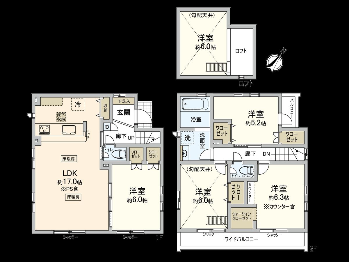 国分寺市日吉町4丁目 間取図(平面図) 間取図(平面図)