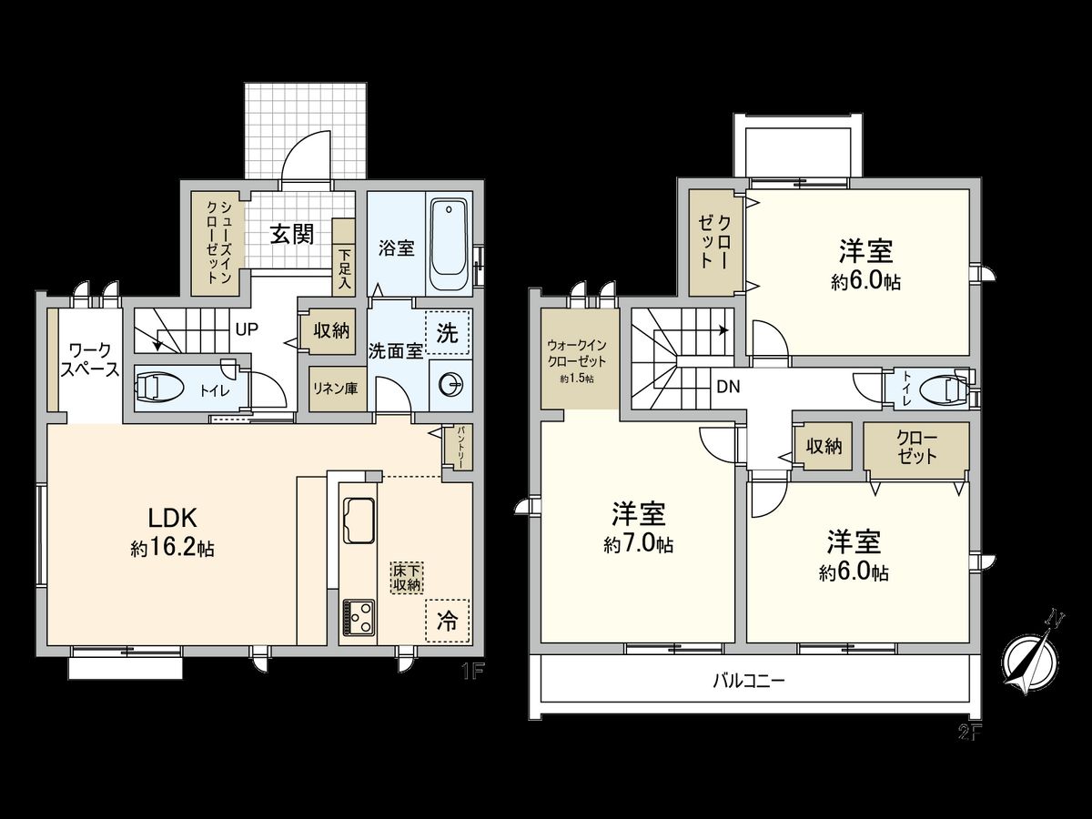 国分寺市西町4丁目 7号棟 間取図(平面図) 間取図(平面図)