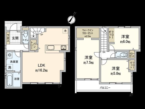 国分寺市西町4丁目 10号棟 間取図(平面図) 国分寺市西町4丁目 10号棟 間取図(平面図)