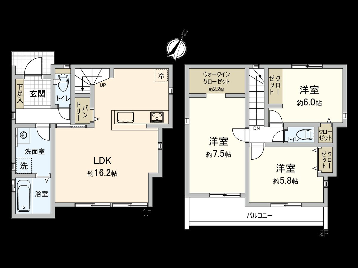 国分寺市西町4丁目 10号棟 間取図(平面図) 間取図(平面図)
