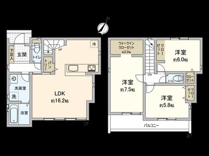 国分寺市西町4丁目 10号棟 間取図(平面図)