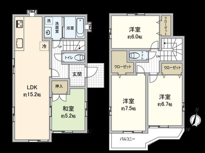 国分寺市光町3丁目 間取図(平面図)