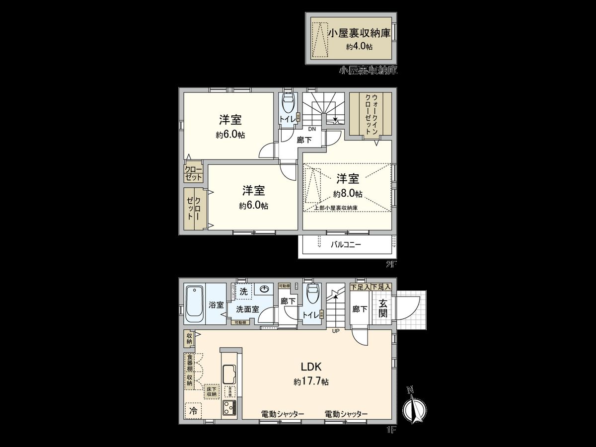 国分寺市並木町3丁目 1号棟 間取図(平面図) 間取図(平面図)