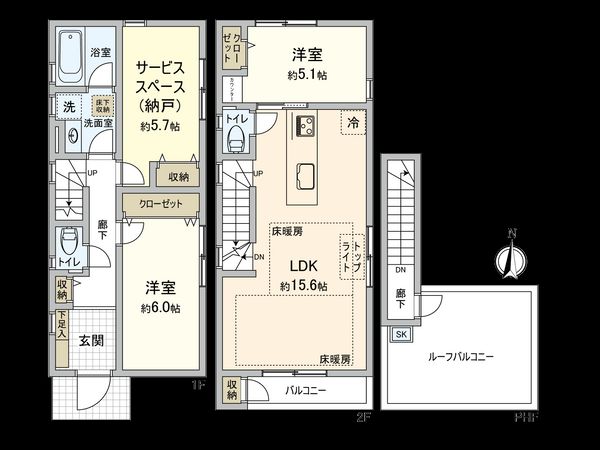 国立市西2丁目 3号棟 間取図(平面図) 国立市西2丁目 3号棟 間取図(平面図)