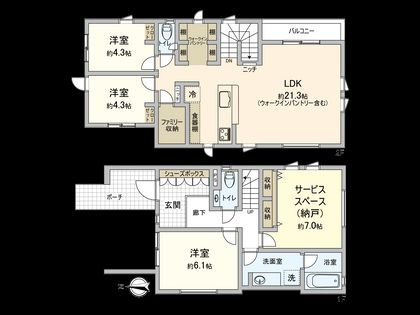 国立市東2丁目 B号棟 間取図(平面図)