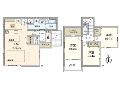 国分寺市並木町1丁目 1号棟 間取図(平面図)