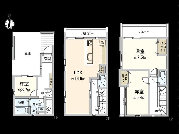 国立市東4丁目 1号棟 間取図(平面図)