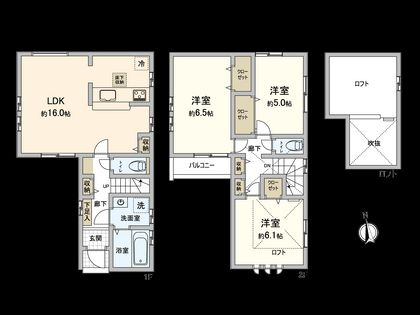 国立市富士見台1丁目 1号棟 間取図(平面図)