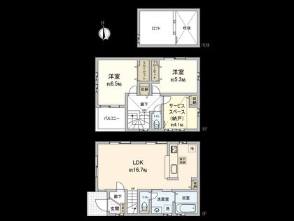 国立市富士見台1丁目 2号棟 間取図(平面図)
