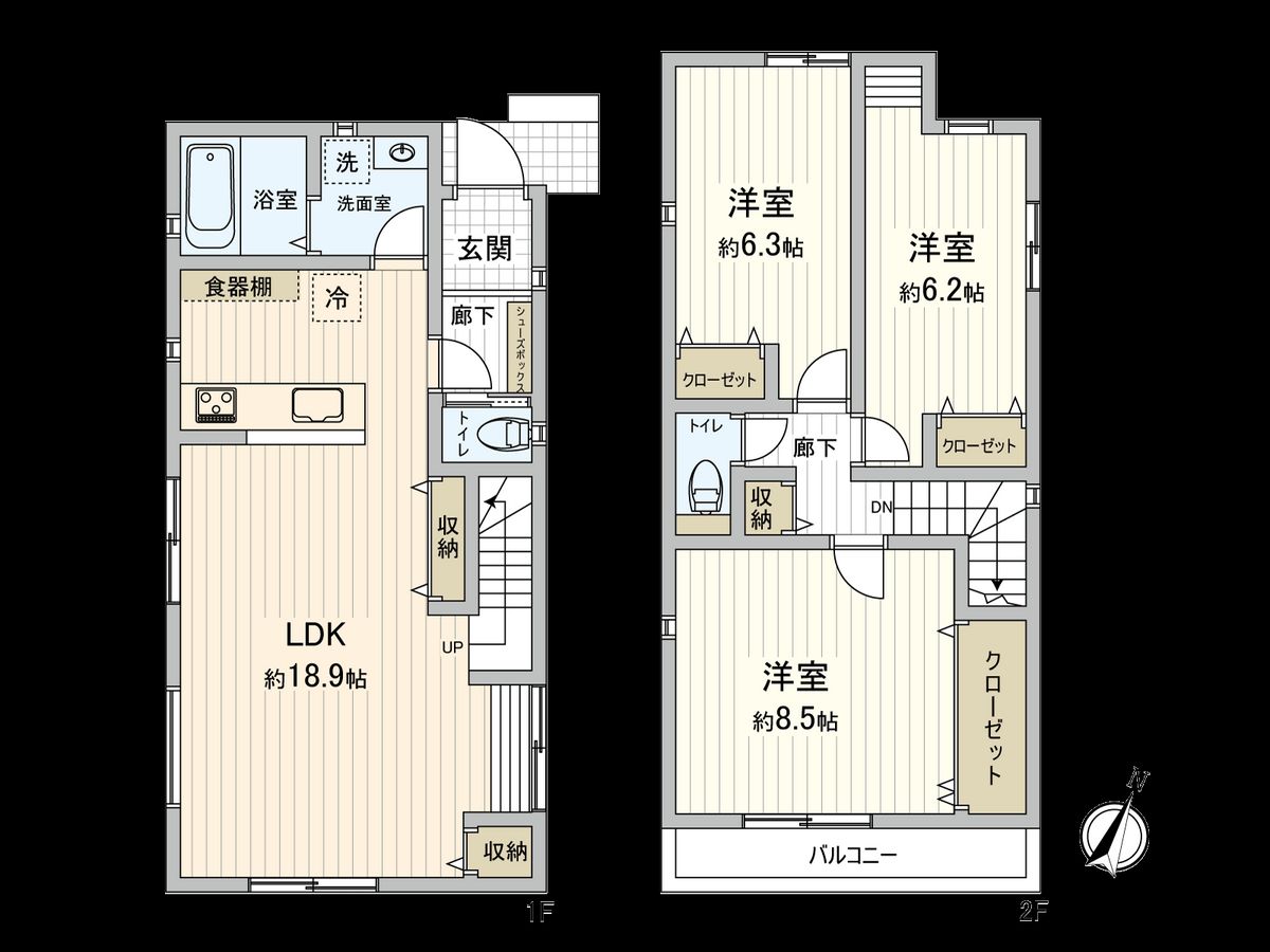 国分寺市西町2丁目 間取図(平面図) 間取図(平面図)