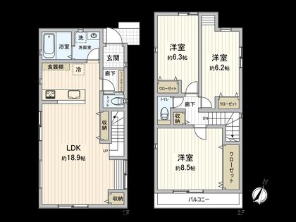 国分寺市西町2丁目 間取図(平面図)