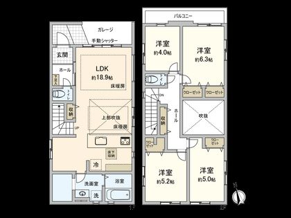 国立市東3丁目 2号棟 間取図(平面図)
