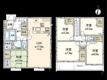 国立市中2丁目 1号棟 間取図(平面図)