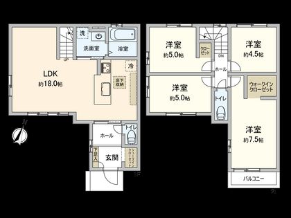 国分寺市高木町1丁目 1号棟 間取図(平面図)